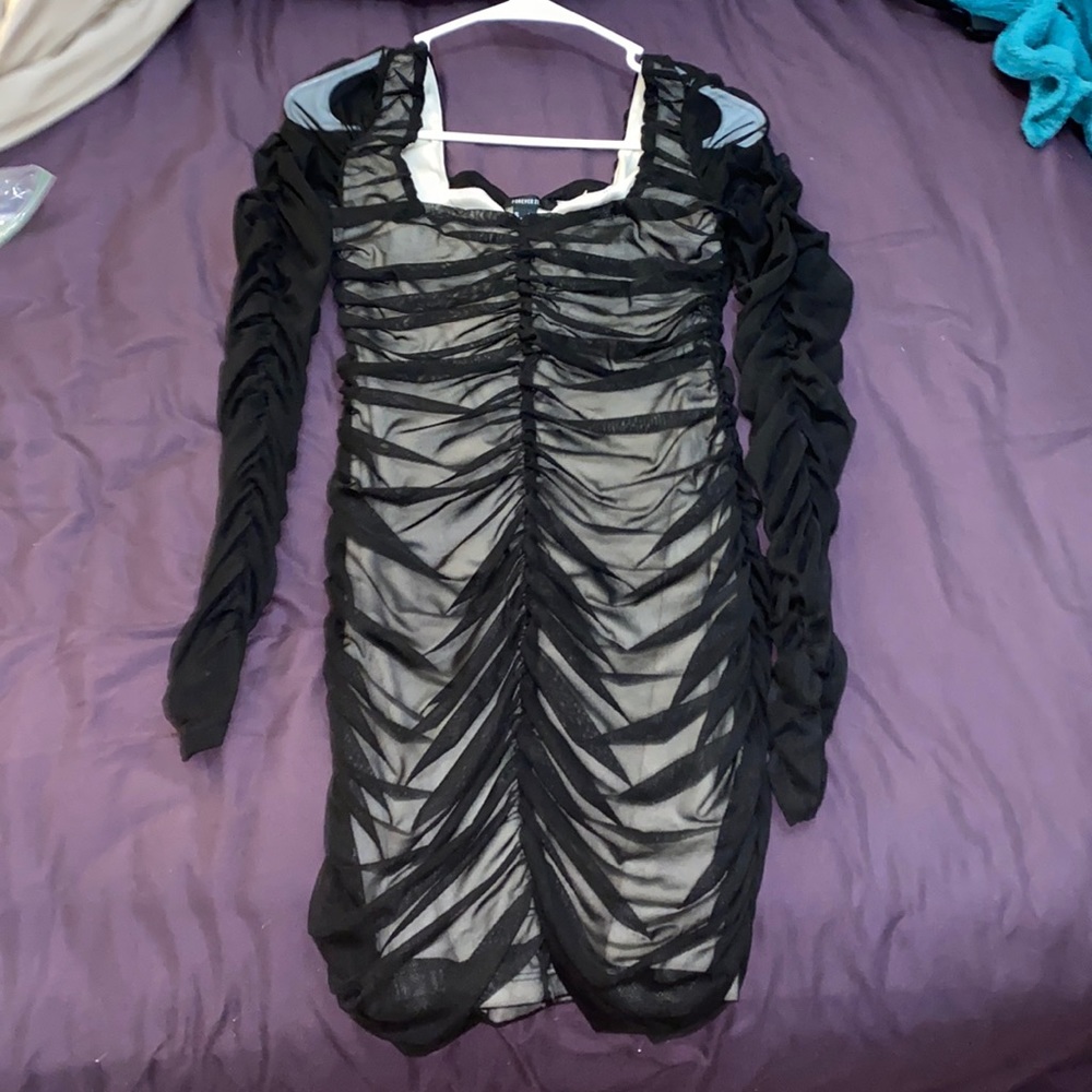 Nude and sheer dress